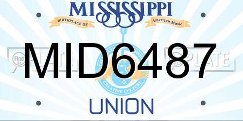 MID6487 Mississippi License Plate