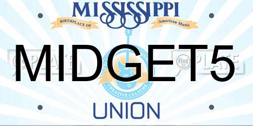 MIDGET5 Mississippi License Plate