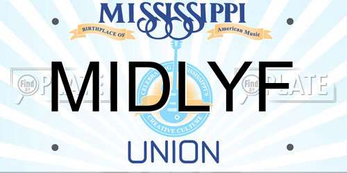 MIDLYF Mississippi License Plate