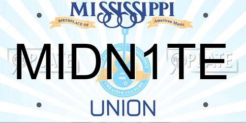 MIDN1TE Mississippi License Plate
