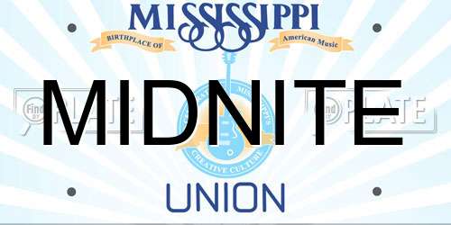 MIDNITE Mississippi License Plate