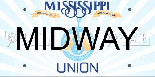 MIDWAY Mississippi License Plate