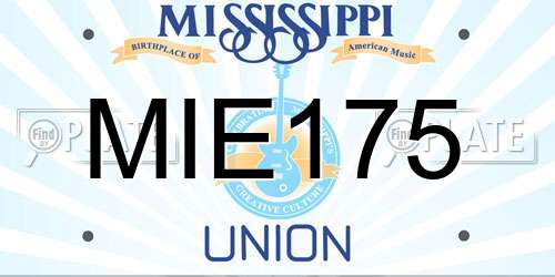 MIE175 Mississippi License Plate