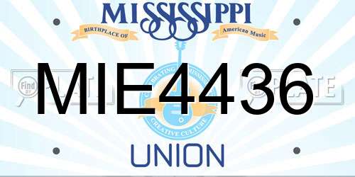 MIE4436 Mississippi License Plate