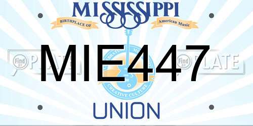 MIE447 Mississippi License Plate