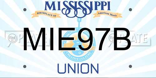 MIE97B Mississippi License Plate