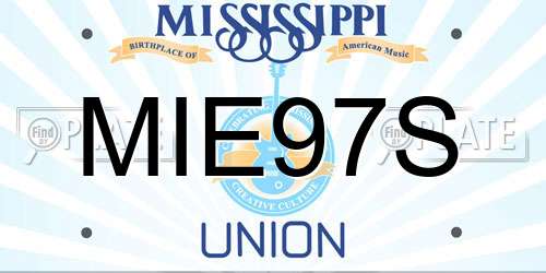 MIE97S Mississippi License Plate