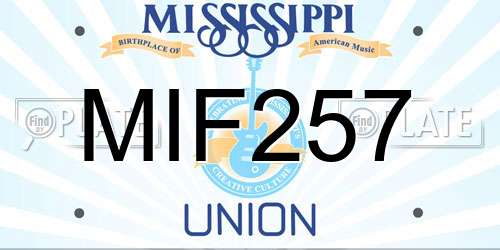 MIF257 Mississippi License Plate