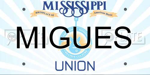 MIGUES Mississippi License Plate