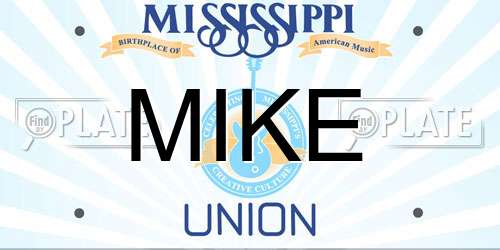MIKE Mississippi License Plate
