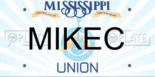 MIKEC Mississippi License Plate