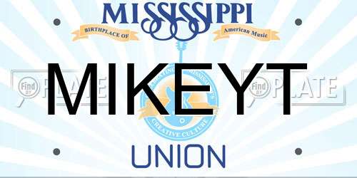 MIKEYT Mississippi License Plate