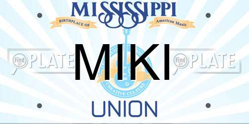 MIKI Mississippi License Plate