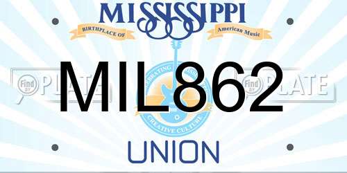 MIL862 Mississippi License Plate
