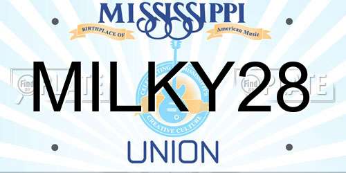 MILKY28 Mississippi License Plate
