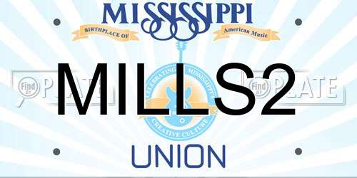MILLS2 Mississippi License Plate