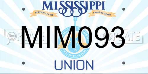 MIM093 Mississippi License Plate