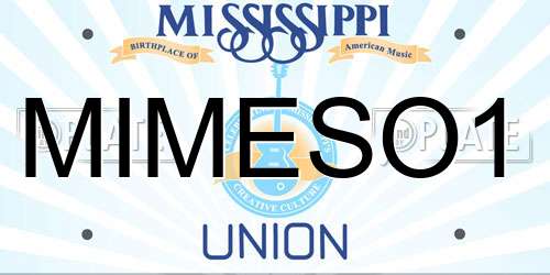 MIMESO1 Mississippi License Plate