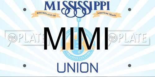 MIMI Mississippi License Plate