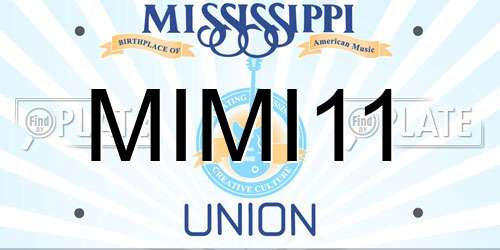 MIMI11 Mississippi License Plate