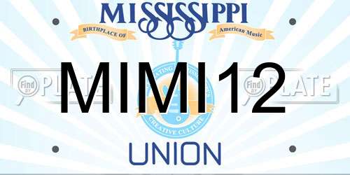 MIMI12 Mississippi License Plate