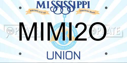 MIMI2O Mississippi License Plate