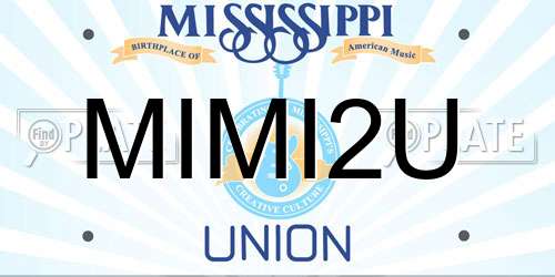 MIMI2U Mississippi License Plate