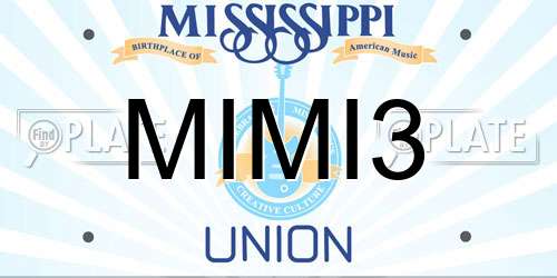 MIMI3 Mississippi License Plate