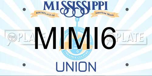 MIMI6 Mississippi License Plate