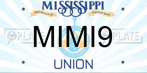 MIMI9 Mississippi License Plate