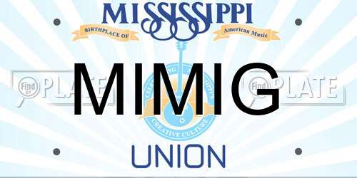 MIMIG Mississippi License Plate
