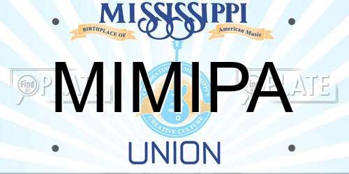 MIMIPA Mississippi License Plate