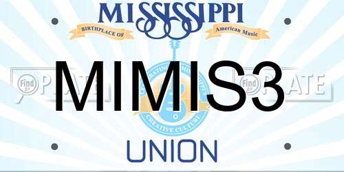 MIMIS3 Mississippi License Plate