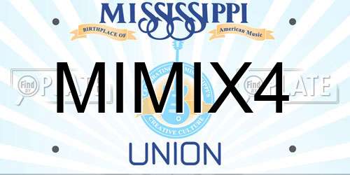 MIMIX4 Mississippi License Plate
