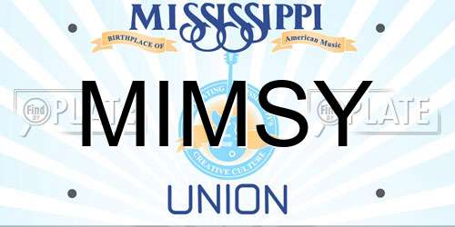MIMSY Mississippi License Plate