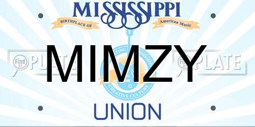 MIMZY Mississippi License Plate