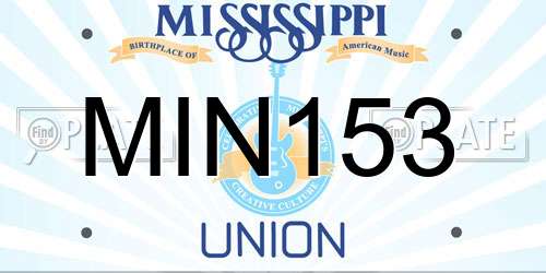 MIN153 Mississippi License Plate