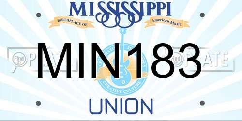 MIN183 Mississippi License Plate