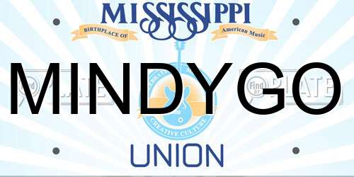 MINDYGO Mississippi License Plate