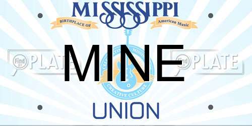 MINE Mississippi License Plate