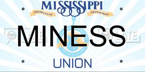 MINESS Mississippi License Plate