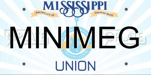 MINIMEG Mississippi License Plate