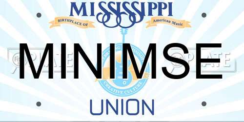 MINIMSE Mississippi License Plate