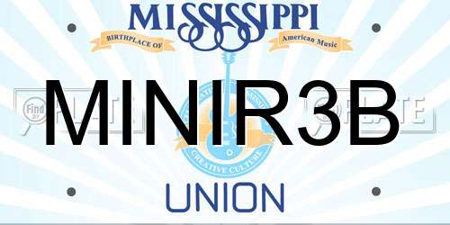 MINIR3B Mississippi License Plate