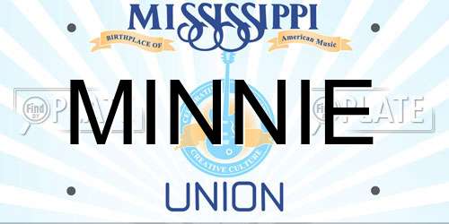 MINNIE Mississippi License Plate