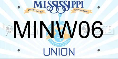 MINW06 Mississippi License Plate
