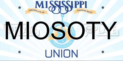 MIOSOTY Mississippi License Plate