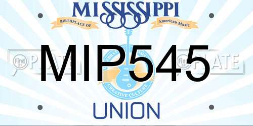 MIP545 Mississippi License Plate