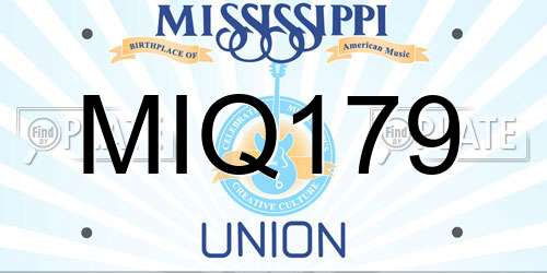 MIQ179 Mississippi License Plate