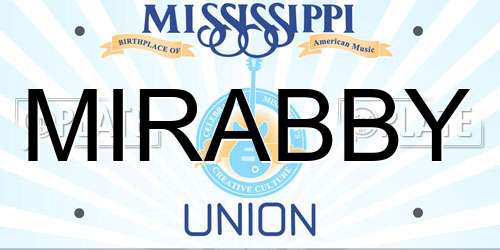 MIRABBY Mississippi License Plate